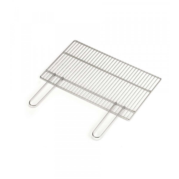 Ompagrill Graticola Griglia per Arrostire Barbecue Camino Manici a Tondino Richiudibili 68x40 cm