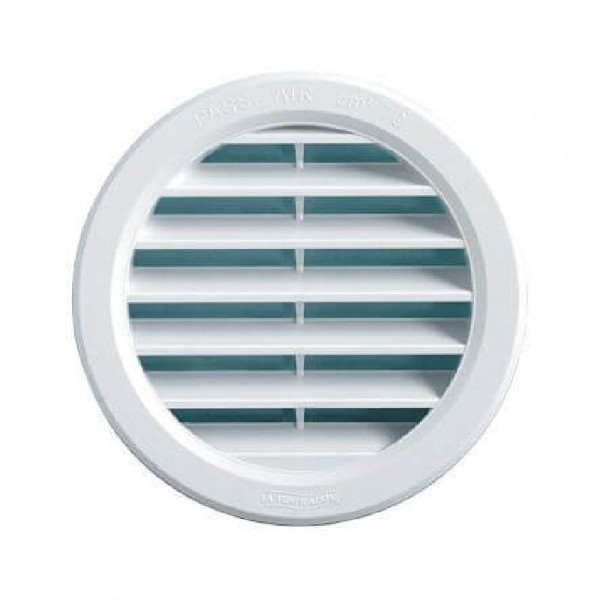 griglia aerazione tonda  ad incasso in plastica D. 100mm 