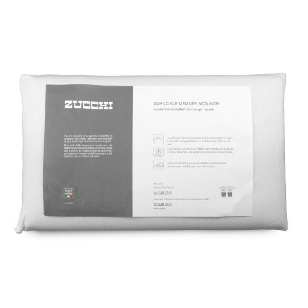 GUANCIALE MEMORY ACQUAGEL E FODERA 73X42 CM