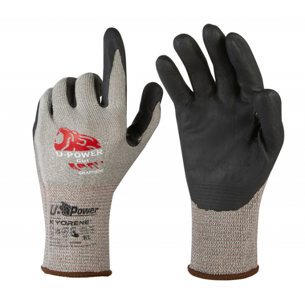 U-Power Guanto Antitaglio Categoria B in Nitrile Cut  grigio/nero Taglia 8
