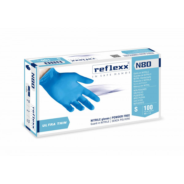 Guanti In Nitrile Senza Polvere Reflexx  Confezione da 100 pz  (XL)