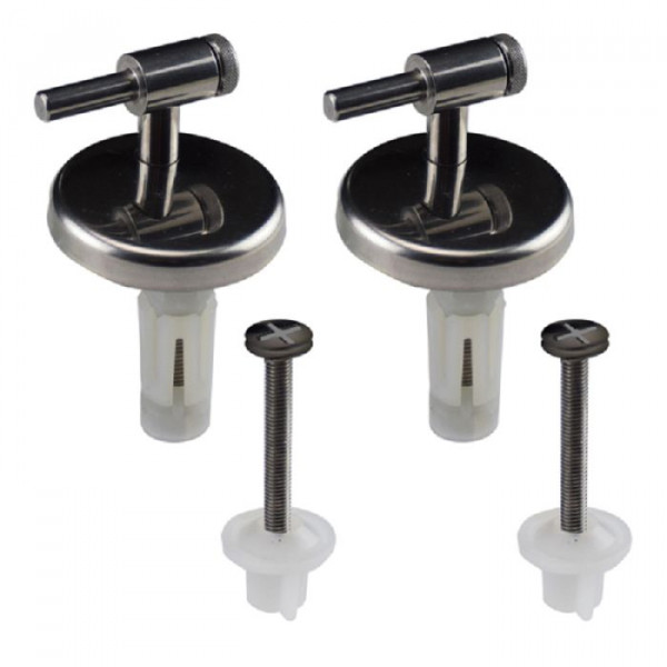 CERNIERA KIT RICAMBIO SEDILI COPRI WC INOX  REGOLABILI AVVITABILI BASSO / ALTO 