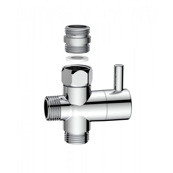 Deviatore universale a due vie in ottone con riduttore 