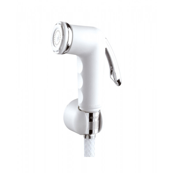 Idroscopino Duplex Ariel bianco in abs con flessibile 2 getti  D. 4 cm 