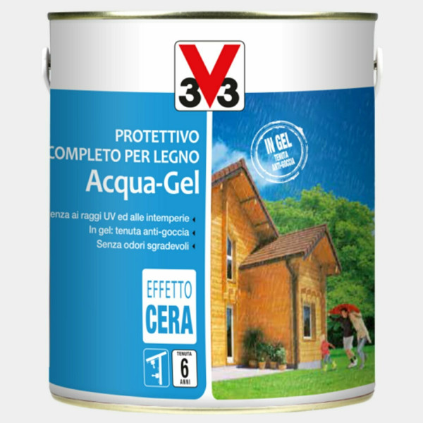 V33 protettivo completo per legno  acqua-gel  castano scuro  flacone da 2.5 lt 