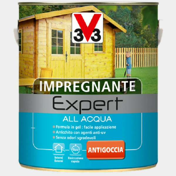 Impregnante per legno all'acqua expert mogano flacone da 2,5 lt 