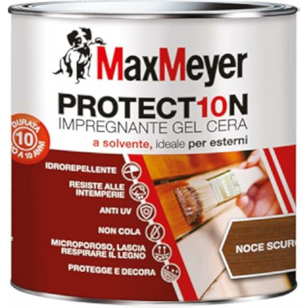 Impermeabilizzante Protettivo per Legno Noce - Finitura Satinata con Cera - 0,75 L