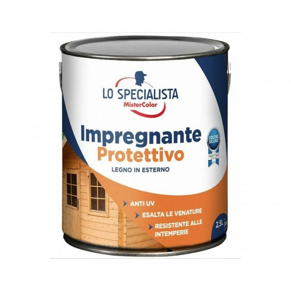 Lo specialista Impregnante a solvente noce antico per legno flacone da Lt2,5