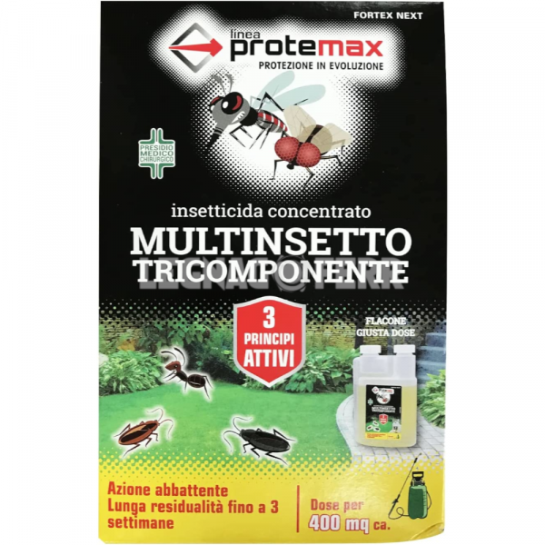 Insetticida Protemax Tricomponente flacone da 250ml Anti Zanzara