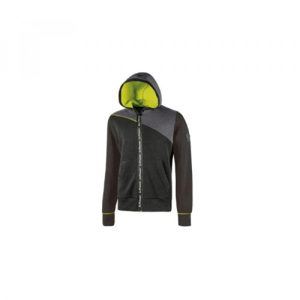 U-POWER felpa zip Jupiter  Black carbon taglia M