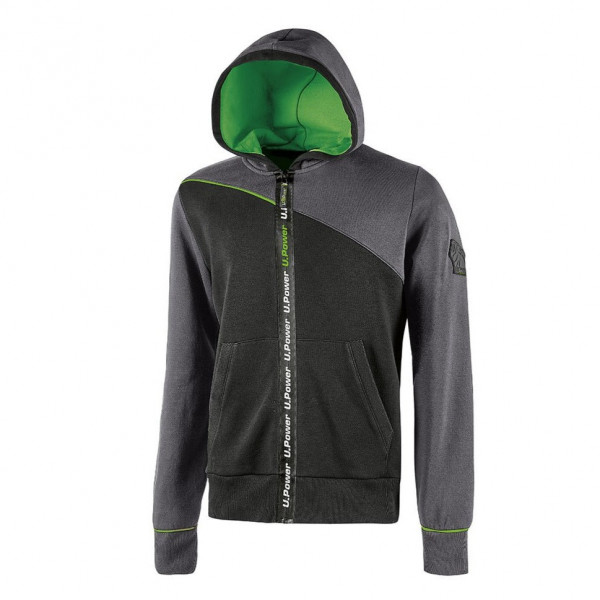 U-POWER felpa zip Jupiter  Black carbon taglia XL