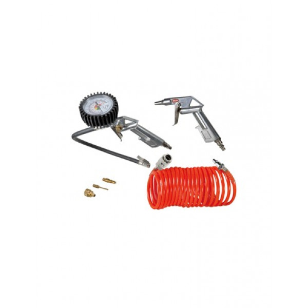 Kit Accessori Pneumatici Per Compressore 3 + 3 Pistola e Tubo Con Raccordi Valex 1559904