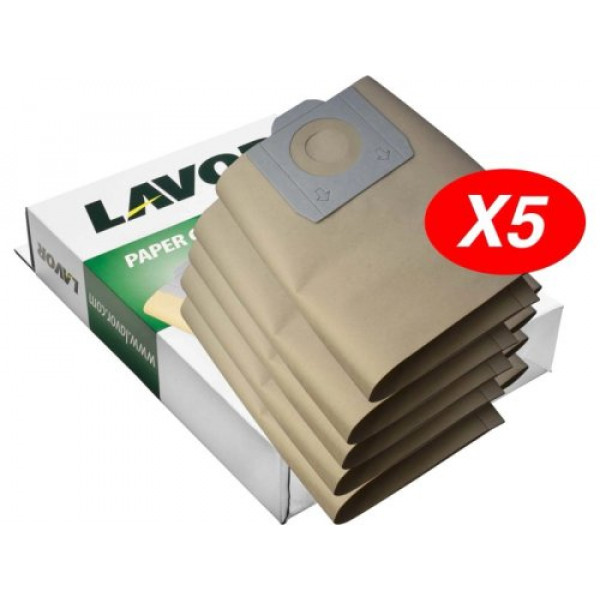Kit 5 sacchetti raccoglitori in carta per Aspiratori Lavor