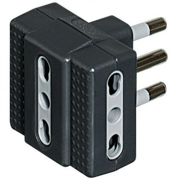 Tripla presa adattatore multipresa 3 bipasso spina 16a antracite bticino 