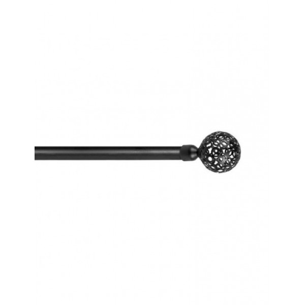 Kit  bastone in  ferro cm.120/210 nero con supporti