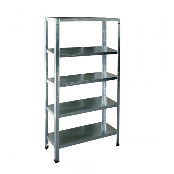 SCAFFALE METALLICO IN KIT GRIMA ZINCATO CON 5 RIPIANI E PORTATA TOTALE 325 KG, 100X40X185 CM