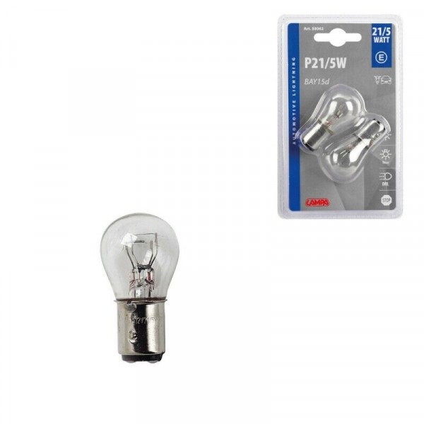 Lampa 12V Lampada 2 filamenti - P21/5W confezione da 2 pz