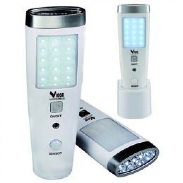lampada di emergenza vigor leon li-ion torcia led 5+15