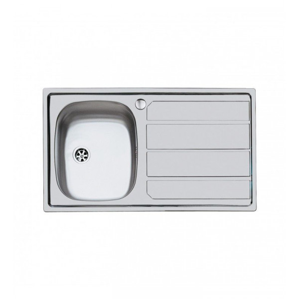 Lavello inox 1vasca a sinistra 86x50 cm incasso 