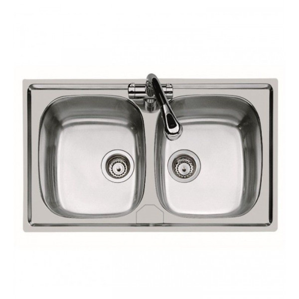 LAVELLO INOX 2 V 86X50 CM INCASSO 