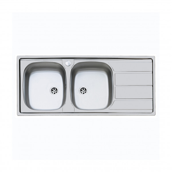 LAVELLO INOX 2VASCHE  SGOCCIOLATORE  116X50 CM 