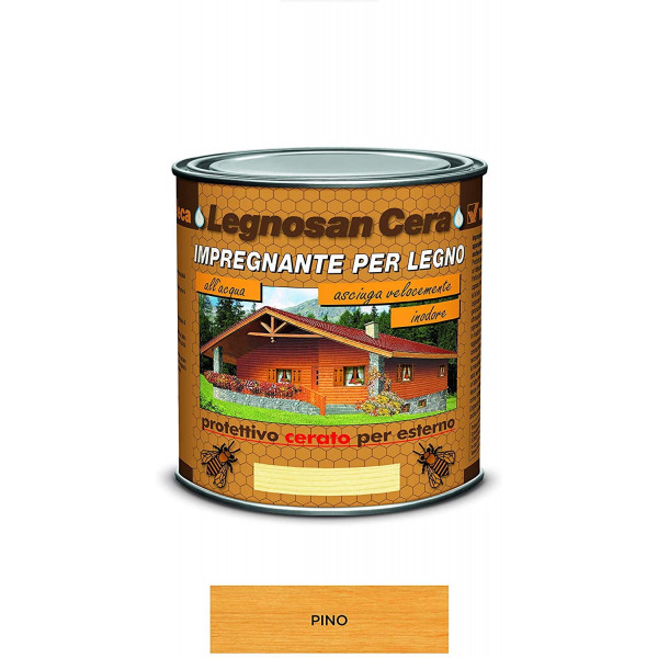 LEGNOSAN CERA PINO IMPREGNANTE PER LEGNO ALL' ACQUA FLACONE DA ML.750