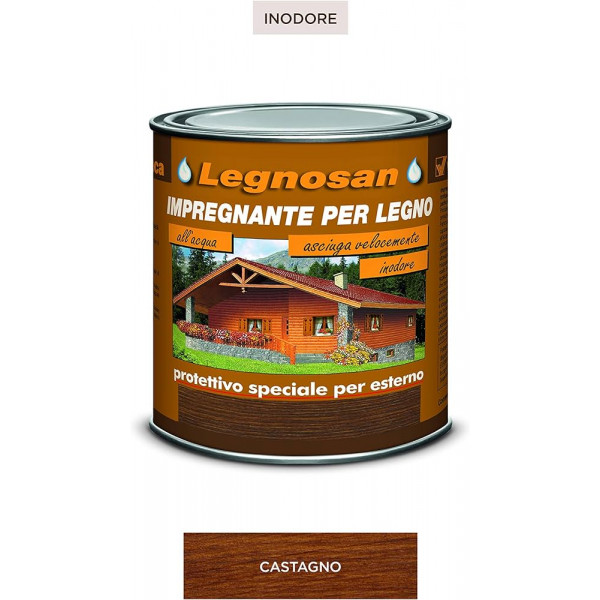 LEGNOSAN IMPREGANNTE PROTETTIVO ALL'ACQUA CASTAGNO FLACONE DA 750 ML 