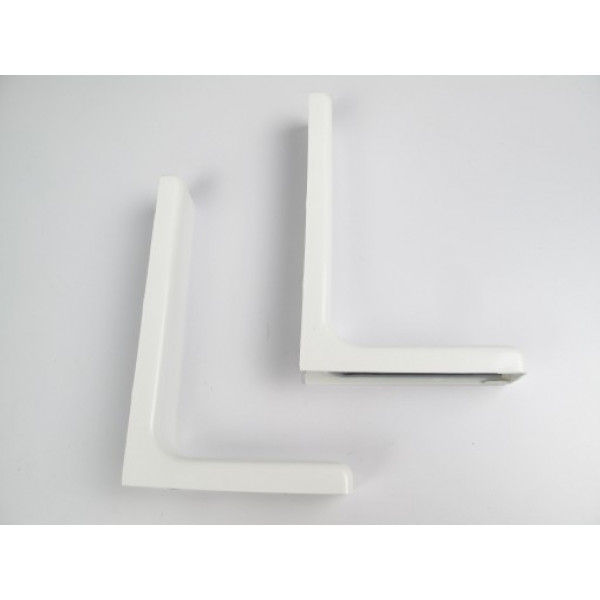 Reggi mensola in acciaio con copertura in plastica con viti e tasselli   18 cm bianco 