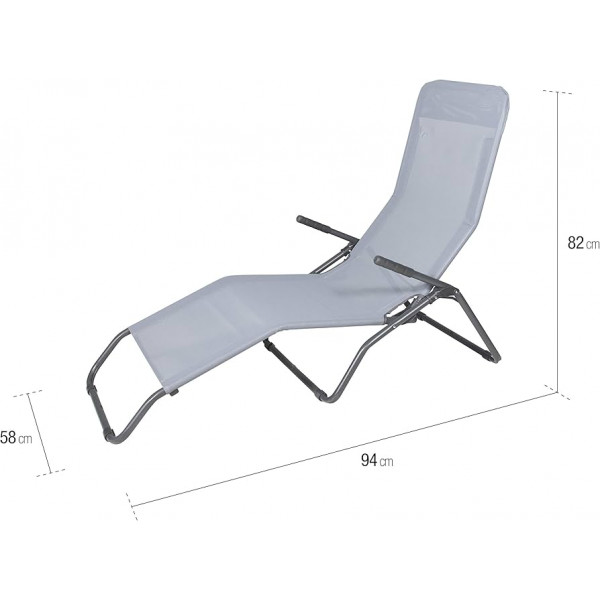 Lettino Riccione dimensioni 94x58x82 cm colore grigio