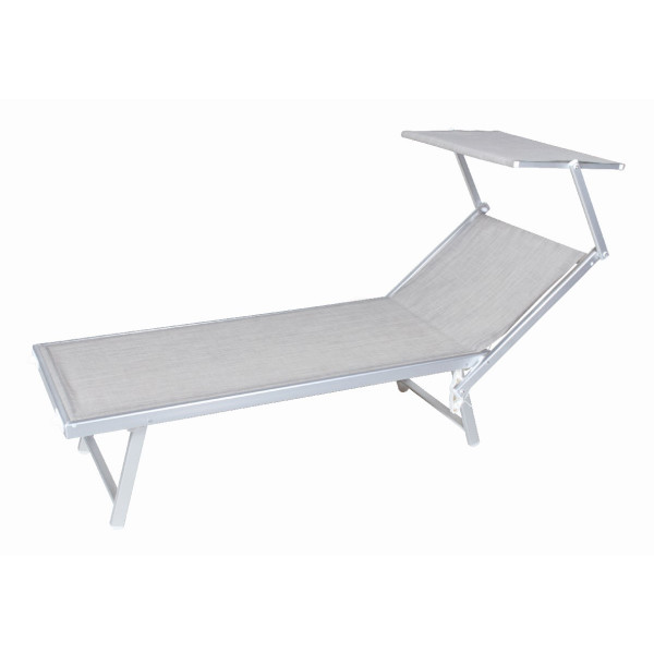 Lettino Rimini grigio melange 186x61x39 cm Biacchi Ettore