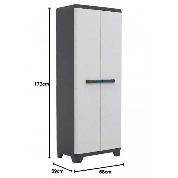 Keter Linear Portascope Armadio Portascope a 2 Ante e 4 Ripiani Regolabili - 68X39X173H