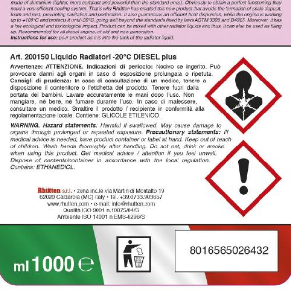 LIQUIDO RADIATORI -20Â°C SPECIFICO