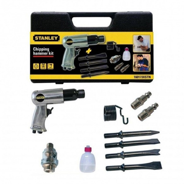 Martello scalpellatore pneumatico ad aria compressa stanley con 4 scalpelli