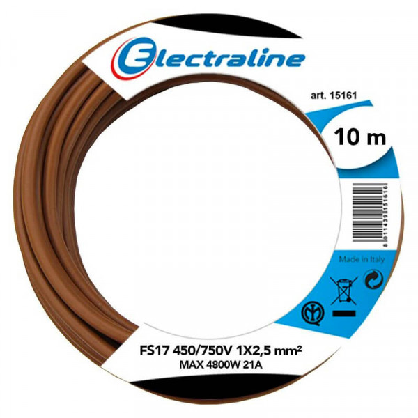 Matassa cavo Fs17 1x2,5mm²  mt 10 brown