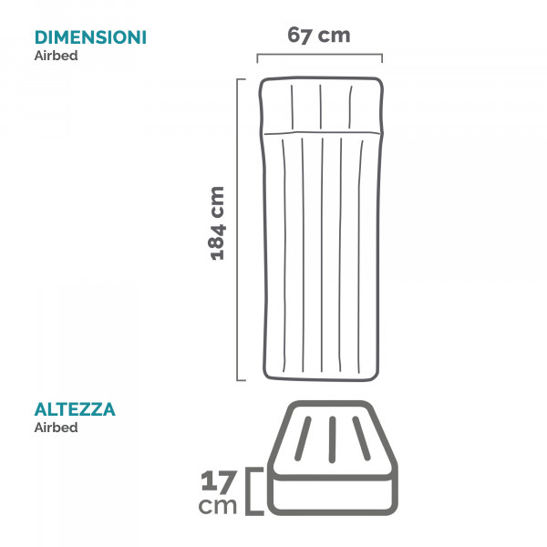 Materasso Camping singolo 184x67 Intex