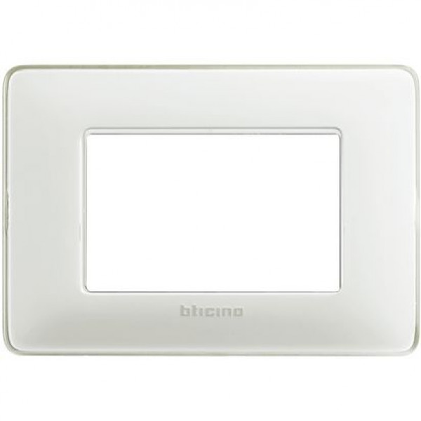 Placca Bticino Matix 3 moduli Ghiaccio 