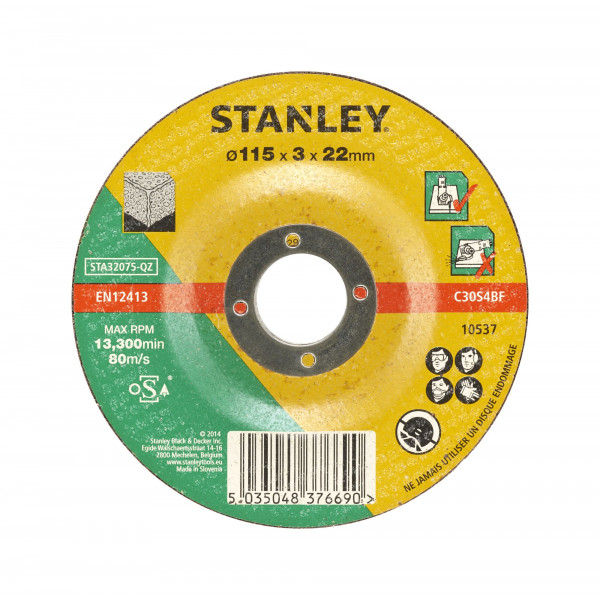 Stanley Mola da taglio per pietra 115x3.4x22mm - centro depresso