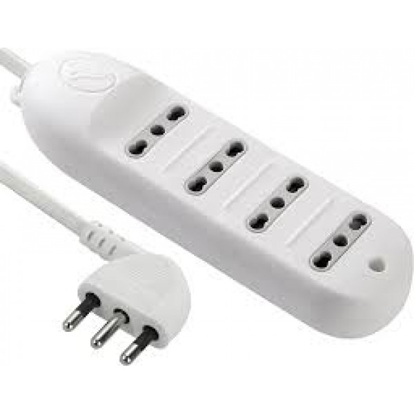 Electraline  multipresa 4 posti 10a, spina piccola  - cavo 1,5 mt, bianco