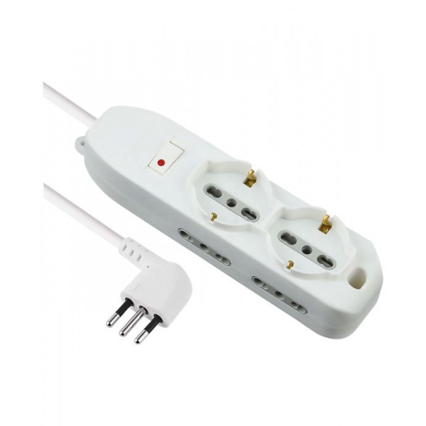 Multipresa con interruttore 2 schuko + 4 bival.10/16a 