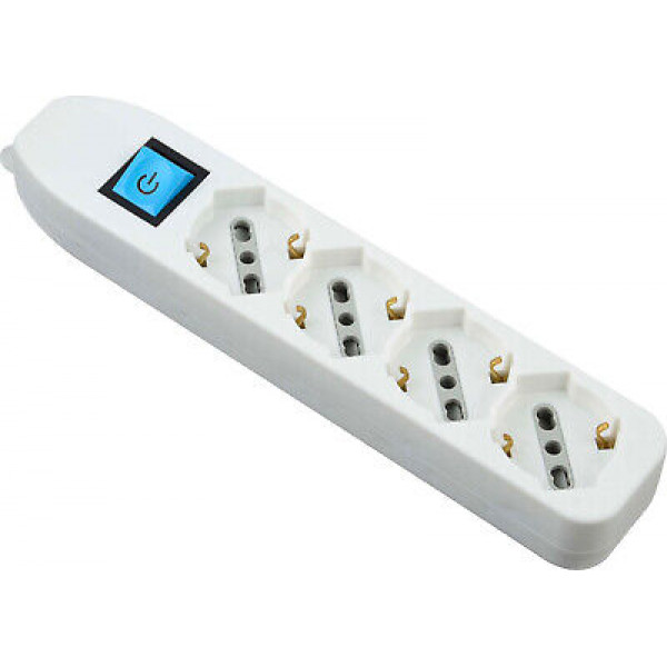 Electraline multipresa senza cavo, 4 prese universali, bianco