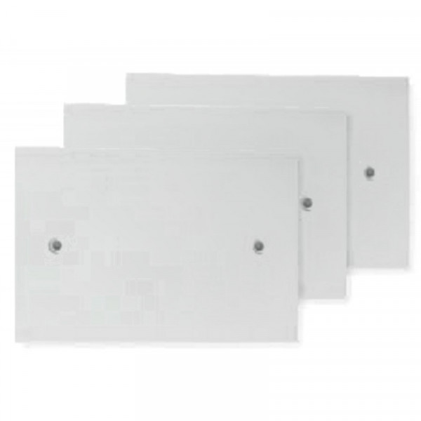 3  coperchi per scatole rettangolari porta frutto 120x80mm con 2 fori per vite