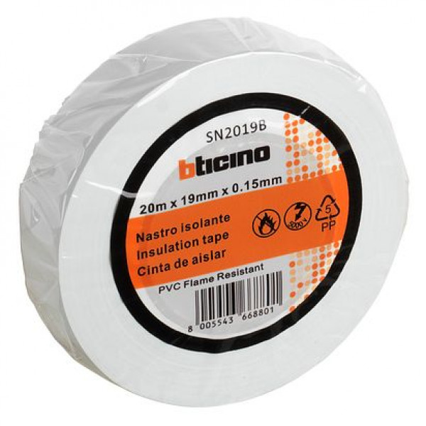 Nastro Isolante 19mm x 20m Bianco