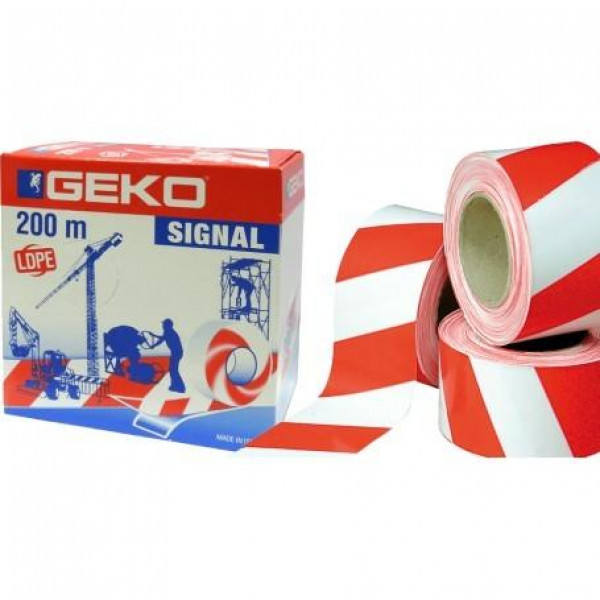Geko nastro segnaletico da recinsione in pvc bianco rosso 200mt