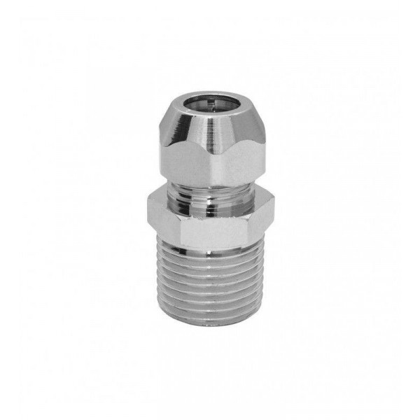 NIPPLE RAME CROMATO  1/2"X10 MM  COMPLETA PER CANNUCCE