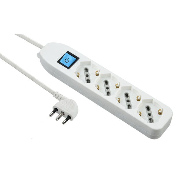 Multipresa ciabatta con interruttore scarpetta 4 prese schuko 10/16a bianco