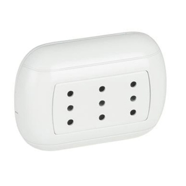 OVAL PRESA TRIPLEX 2P+T 10A BIANCA