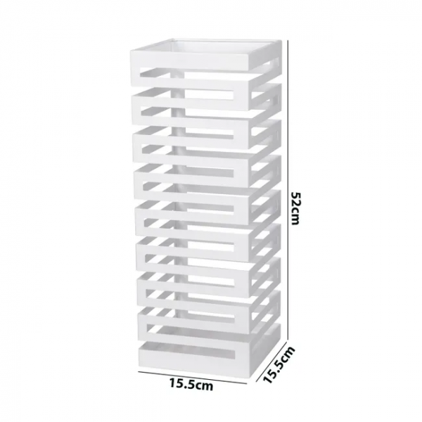Portaombrelli kay quadrato in metallo h.52cm bianco