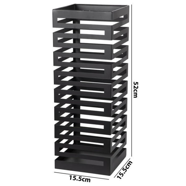  Portaombrelli kay quadrato in metallo h.52cm Nero 