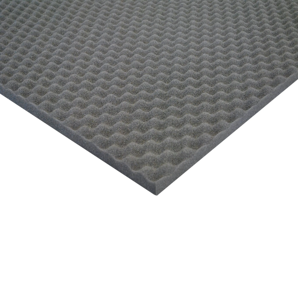 Pannello fonoassorbente Fonoassrobente bugnato nero 1x1 mt spessore 50/30 mm 
