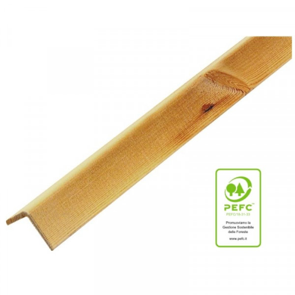 Paraspigolo Liscio in pino 45x45x3000 mm naturale 